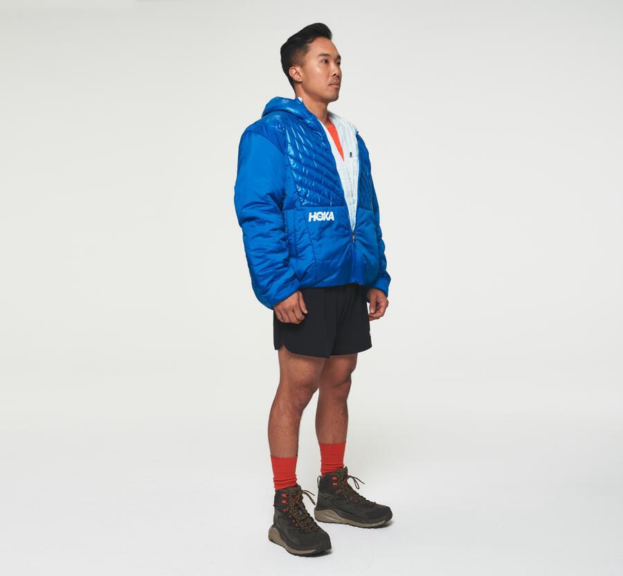 Hoka One One Jackets Womens - Blue - Puffy - 0973-GYHKN